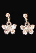 Diamond Cut Mini Butterfly Dangle Post Earrings