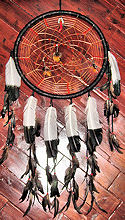 15" Eagle Feather Spider Web Pattern Dreamcatcher with Many Crystals
