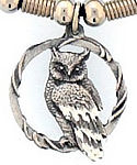 Diamond Cut Great Horned Owl Pendant