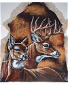 Buck and Doe Painted on Goat Hide