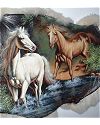 2 Horses Painted on Goat Hide
