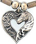 Diamond Cut Heart with Horse Necklace
