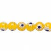 Yellow Millefiori Glass beads 8mm