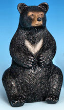 Miniature Sitting Black Bear Figurine
