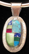 Medicine Stone Inlaid Mosaic Pendant Jewelry #15D