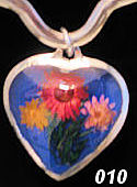 Nahua Reversible Flower Heart Pendant #010