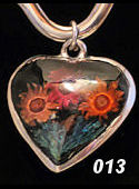 Nahua Reversible Flower Heart Pendant #013