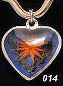 Nahua Reversible Flower Heart Pendant #014