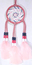 Beaded Pink 3" Spiral Dream Catcher Mirror Ornament