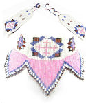 Pink and White Crossroads Seed Beaded Choker Necklace