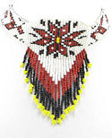 White Morning Star Seed Beaded Necklace