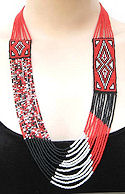 Thunderbird Track Red Beaded Long Necklace