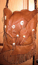 Deer Antler Buckskin Possible Bag with Short Fringes
