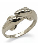 Silver Double Dolphin Ring