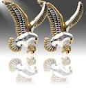 Silver and Gold Eagle Earrings