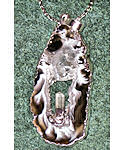 Liquid Silver Agate Geode with Crystal Point
