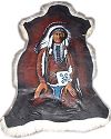 Indian Chief Painted on Goat Hide