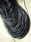 1mm Black Round Leather Cord by the strand or in Bulk