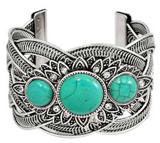 Turquoise and Cubic Zirconia Celtic Cuff Bracelet