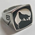 Stainless Steel Howling Wolf Ring