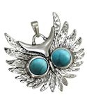 Turquoise Owl Pendant with Chain