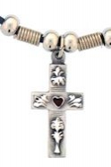 Diamond Cut Cross with Heart Pendant