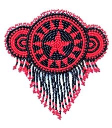 Red shooting star seed bead barrette