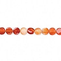 Coin shaped red agate beads