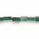 Aventurine emerald green stone tube beads