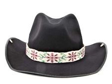 Pink star flower seed bead hatband or belt