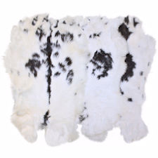 Black and White Rabbit Fur Pelts