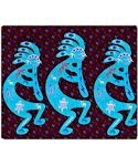 Blue Lizard Kokopelli Throw Blanket