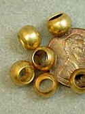 6mm x 7mm Large Hole Rounded Brass Beads