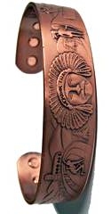 Embossed Indian Chief Magnetized Bracelet