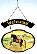 Chestnut Horse Wooden Welcome Plaque