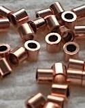 6mm x 7mm Large Hole Copper Tile Beads