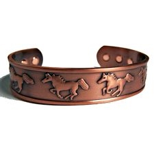Embossed Horses Copper Bracelet