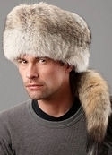 Coyote Fur Hat with Tail