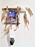 Jaw Tomahawk with Wolf Picture Wall Hanging