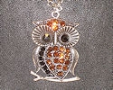 Cubic Zirconia Owl pendant and chain.