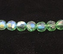 Green faceted czech beads