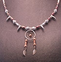 Silver, Copper and Brown Dream catcher necklace