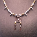 Silver, Copper, Gold and Crystal Dream catcher necklace 2