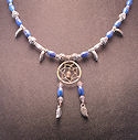 Silver, Blue and Pink Dream catcher necklace 6