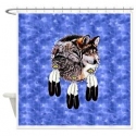 Eagle Feathers Wolf Shower Curtain
