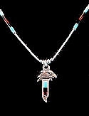 Liquid Sterling Silver Eagle head stone inlay necklace