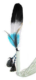 Eagle Smudging Feather with Fringed Buckskin Handle