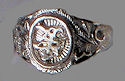 Silver washed Crest ring with leaves