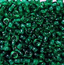100 Dark Green Translucent Crow Beads