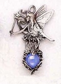 Fairy with colored marble pewter pendant